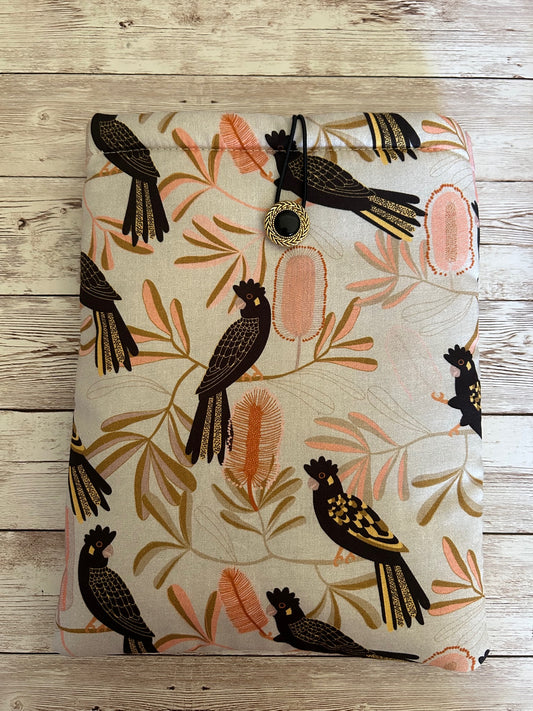 Black Cockatoos padded book/tablet sleeve