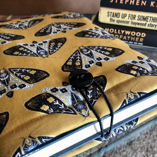 Gold Black Moth Butterfly padded book/tablet sleeve